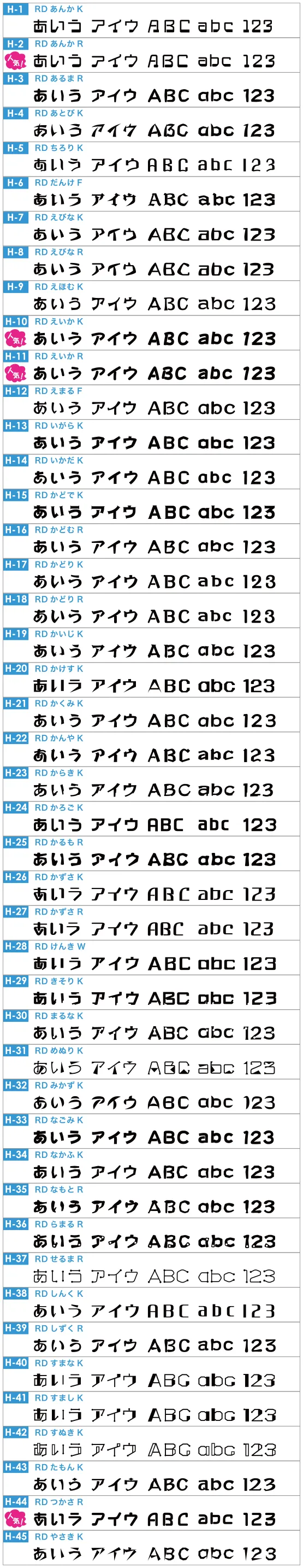 ひらがな・カナ＋英数字